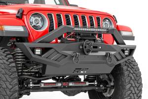 Rough Country - 10645A | Rough Country Front Winch Bumper With Black Series 2" LED Cubes & 20" Single Row LED Light Bar For Jeep Gladiator JT / Wrangler 4xe, JK & JL | 2007-2023 | No Winch - Image 4