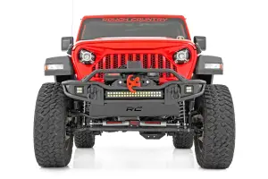 Rough Country - 10647 | Rough Country Front Winch Tubular Bumper With Skid Plate, LED Pods & Light Bar For Jeep Gladiator JT / Wrangler 4xe, JK, JK Unlimited, JL, JL Unlimited | 2018-2023 - Image 3