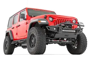 Rough Country - 10647 | Rough Country Front Winch Tubular Bumper With Skid Plate, LED Pods & Light Bar For Jeep Gladiator JT / Wrangler 4xe, JK, JK Unlimited, JL, JL Unlimited | 2018-2023 - Image 5