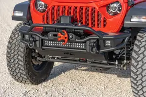 Rough Country - 10647 | Rough Country Front Winch Tubular Bumper With Skid Plate, LED Pods & Light Bar For Jeep Gladiator JT / Wrangler 4xe, JK, JK Unlimited, JL, JL Unlimited | 2018-2023 - Image 6