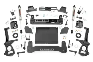 22970D | Rough Country 6 Inch Lift Kit For GMC Sierra 1500 2/4WD | 2019-2024 | 2.7L/3.0L, Factory Rear Multi-leaf Spring, Strut Spacers With V2 Rear Shocks