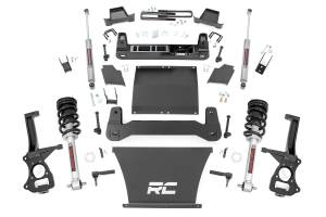 22932 | Rough Country 6 Inch Lift Kit For GMC Sierra 1500 2/4WD | 2019-2024 | 4.3L, 5.3L, 6.2L Engine; Factory Multi-leaf Spring, N3 Strut With Rear N3 Shocks