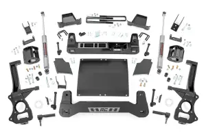 27531D | Rough Country 4 Inch Lift Kit Chevrolet Silverado / GMC Sierra 1500 | 2019-2024 | Diesel Trailboss/AT4, Front Strut Spacers, Rear N3 Shocks