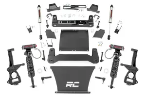 27557 | Rough Country 4 Inch Lift Kit Chevrolet Silverado / GMC Sierra 1500 | 2019-2024 | Gas Trailboss/AT4, Front Vertex Adjustable Coilovers, Rear V2 Shocks