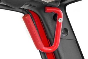 Rough Country - 6501RED | Rough Country Grab Handles For Jeep Wrangler JK (2007-2018) | Red, Front Position - Image 2