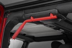 Rough Country - 6503RED | Rough Country Grab Handles For Jeep Wrangler JK (2007-2018) | Red, Front & Rear Position - Image 3