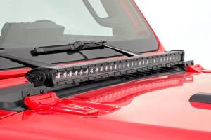 Rough Country - 70053 | Rough Country 30 Inch LED Light Bar Hood Kit For Jeep Gladiator JT (2020-2022) / Wrangler 4xe (2021-2023) / Wrangler JL (2018-2023) | Chrome Series Light - Image 2