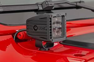 Rough Country - 70060 | Rough Country 2 Inch LED Cube Cowl Easy Mount Light Kit For Jeep Gladiator JT / Wrangler 4xe / Wrangler JL | 2018-2023 | Black Series With Amber DRL - Image 3