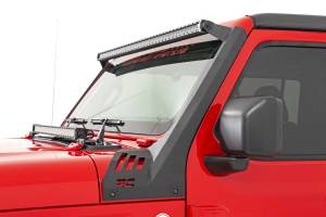 Rough Country - 70065 | Rough Country 50 Inch LED Light Bar Upper Windshield Mount Kit For Jeep Gladiator JT / Wrangler JL | 2018-2023 | Black Series, Single Row - Image 3