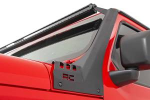 Rough Country - 70065 | Rough Country 50 Inch LED Light Bar Upper Windshield Mount Kit For Jeep Gladiator JT / Wrangler JL | 2018-2023 | Black Series, Single Row - Image 4