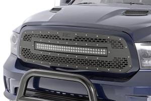 Rough Country - 70199BDA | Rough Country Mesh Grille With 30 Inch Dual Row LED Light Bar For Ram 1500 / 1500 Classic 2/4WD | 2013-2023 | Black Series With Amber DRL - Image 3