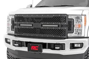 Rough Country - 70216 | Ford Mesh Grille w/ Dual 12in Black-Series LEDs (17-19 Super Duty) - Image 3