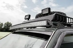Rough Country - 70567 | Jeep 50-inch Curved LED Light Bar Upper Windshield Mounts (93-98 ZJ Grand Cherokee) - Image 1