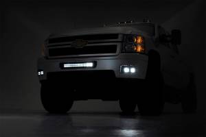 Rough Country - 70628DRLA | Rough Country LED Fog Light Kit For Chevrolet Silverado 2500 HD/3500 HD | 2011-2014 | Black Series With Amber DRL - Image 3