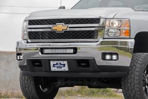 Rough Country - 70628DRLA | Rough Country LED Fog Light Kit For Chevrolet Silverado 2500 HD/3500 HD | 2011-2014 | Black Series With Amber DRL - Image 2