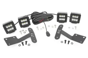 Rough Country - 70835 | Toyota 2-inch LED Lower Windshield Ditch Kit (14-21 Tundra | Blacks Series Spot Pattern) - Image 1