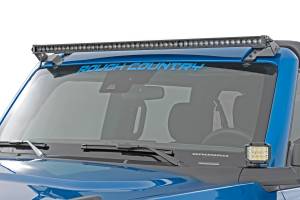 Rough Country - 71043 | Rough Country 50" Black Series Single Row LED Light Bar With Upper Windshield Mounts For Ford Bronco | 2021-2023 - Image 2