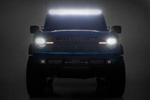 Rough Country - 71043 | Rough Country 50" Black Series Single Row LED Light Bar With Upper Windshield Mounts For Ford Bronco | 2021-2023 - Image 6