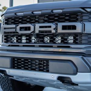 Baja Designs - 448063 | Baja Designs OnX6+ 10 Inch Dual Behind Grille LED Light Bar Kit For Ford F-150 Raptor | 2021-2023 | Clear - Image 2