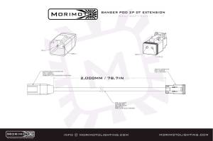 Morimoto - BAF134H | Morimoto 2P DT Extension Harness For 1/2/4Banger | 2 Meters / 6.5 Feet - Image 2