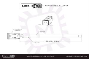 Morimoto - BAF135H | Morimoto 2P DT Pigtail Extension Harness For 1/2/4Banger | 6 Inch - Image 2