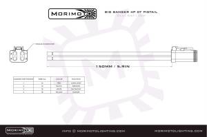 Morimoto - BAF136H | Morimoto 4P DT Pigtail Extension Harness For BigBanger | 6 Inch - Image 2