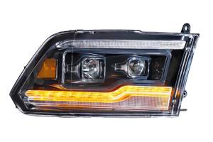 Morimoto - LF520-A-ASM | Morimoto XB LED Headlights With Amber Side Marker, Sequential Turn Signal, Amber DRL For Dodge Ram 1500 | 2009-2018 | Pair - Image 3