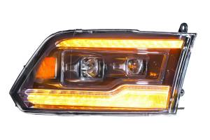 Morimoto - LF520-A-ASM | Morimoto XB LED Headlights With Amber Side Marker, Sequential Turn Signal, Amber DRL For Dodge Ram 1500 | 2009-2018 | Pair - Image 4