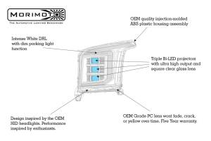 Morimoto - LF545 | Morimoto XB LED Headlights With Sequential Turn Signal, White DRL For GMC Yukon | 2015-2020 | Pair - Image 7