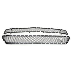 T-Rex Billet - 6711241 | T-Rex X-Metal Series Mesh Grille Assembly | Small Mesh | Mild Steel | Black | Chrome Studs | 2 Pc | Insert - Image 1