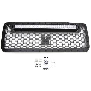 7312111-BR | T-Rex Stealth Laser Torch Series Grille | Laser Cut Pattern | Mild Steel | Black | Black Studs | 1 Pc | Insert