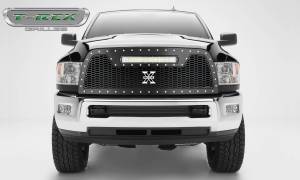 T-Rex Billet - 7314521 | T-Rex Laser Torch Series Grille | Laser Cut Pattern | Mild Steel | Black | Chrome Studs | 1 Pc | Replacement - Image 1