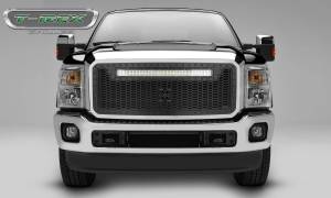 T-Rex Billet - 7315461-BR | T-Rex Stealth Laser Torch Series Grille | Laser Cut Pattern | Mild Steel | Black | Black Studs | 1 Pc | Insert | Incl. Universal Wiring Harness - Image 1