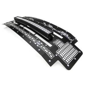 T-Rex Billet - 7315471 | T-Rex Laser Torch Series Grille | Laser Cut Pattern | Mild Steel | Black | Chrome Studs | 1 Pc | Replacement - Image 2