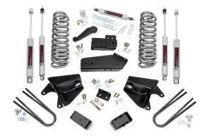 46533 | Rough Country 4 Inch Lift Kit With Quad Premium N3 Series Front Shocks For Ford F-150 4WD | 1980-1996 | Lift Blocks