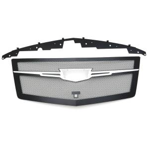 T-Rex Billet - 51191 | T-Rex Upper Class Series Mesh Grille | Small Mesh | Stainless Steel | Black | 1 Pc | Replacement | w/Chrome Plated Center Trim Piece - Image 1