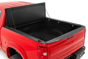 Rough Country - 49120580 | Rough Country Hard Tri-Fold Flip Up Bed Cover (2019-2025 Silverado, Sierra 1500 2WD/4WD 5'10" Bed | Short Bed) - Image 2