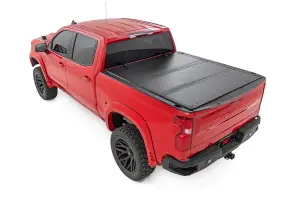 Rough Country - 49120580 | Rough Country Hard Tri-Fold Flip Up Bed Cover (2019-2025 Silverado, Sierra 1500 2WD/4WD 5'10" Bed | Short Bed) - Image 3