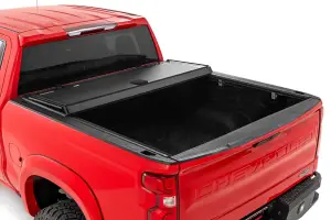 Rough Country - 49120580 | Rough Country Hard Tri-Fold Flip Up Bed Cover (2019-2025 Silverado, Sierra 1500 2WD/4WD 5'10" Bed | Short Bed) - Image 7