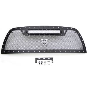 T-Rex Billet - 6314531 | T-Rex Torch Series LED Light Grille | Small Mesh | Mild Steel | Black | Chrome Studs | 1 Pc | Replacement - Image 1