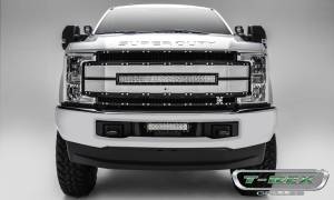 T-Rex Billet - 6315493 | T-Rex Torch Al Series LED Grille | Laser Cut Pattern | Aluminum | Black | Brushed Trim | Chrome Studs | 1 Pc | Replacement - Image 2