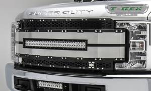 T-Rex Billet - 6315493 | T-Rex Torch Al Series LED Grille | Laser Cut Pattern | Aluminum | Black | Brushed Trim | Chrome Studs | 1 Pc | Replacement - Image 1