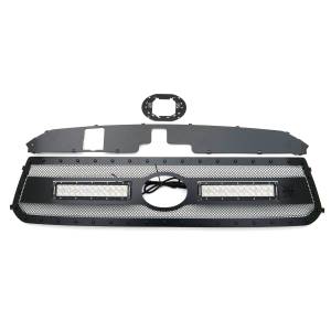 T-Rex Billet - 6319661-BR | T-Rex Stealth Torch Series LED Light Grille | Small Mesh | Mild Steel | Black | Black Studs | 1 Pc | Replacement | w/OE Logo Provision - Image 1