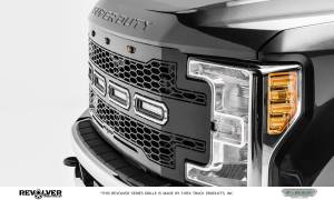 T-Rex Billet - 6515641 | T-Rex Revolver Series LED Grille | Laser Cut Pattern | Mild Steel | Black | Chrome Studs | 1 Pc | Replacement - Image 1