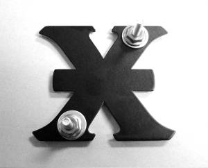 6710011 | T-Rex X-Metal Series Logo Badge | Mild Steel | Black | Brushed | 1 Pc | Bolt-On | 2.25 x 2.5 in.