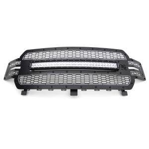 7315711-BR | T-Rex Stealth Laser Torch Series Grille | Laser Cut Pattern | Mild Steel | Black | Black Studs | 1 Pc | Replacement | Incl. 30 in. LED