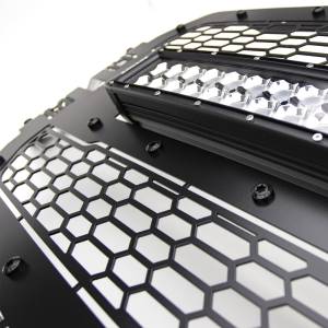 T-Rex Billet - 7315711-BR | T-Rex Stealth Laser Torch Series Grille | Laser Cut Pattern | Mild Steel | Black | Black Studs | 1 Pc | Replacement | Incl. 30 in. LED - Image 4