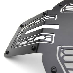 T-Rex Billet - 7315711-BR | T-Rex Stealth Laser Torch Series Grille | Laser Cut Pattern | Mild Steel | Black | Black Studs | 1 Pc | Replacement | Incl. 30 in. LED - Image 3