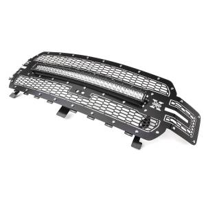 T-Rex Billet - 7315751 | T-Rex Laser Torch Series Grille | Laser Cut Pattern | Mild Steel | Black | Chrome Studs | 1 Pc | Replacement | Incl. 30 in. LED - Image 2