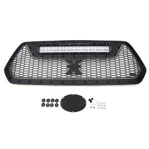 7319411-BR | T-Rex Stealth Laser Torch Series Grille | Laser Cut Pattern | Mild Steel | Black | Black Studs | 1 Pc | Insert